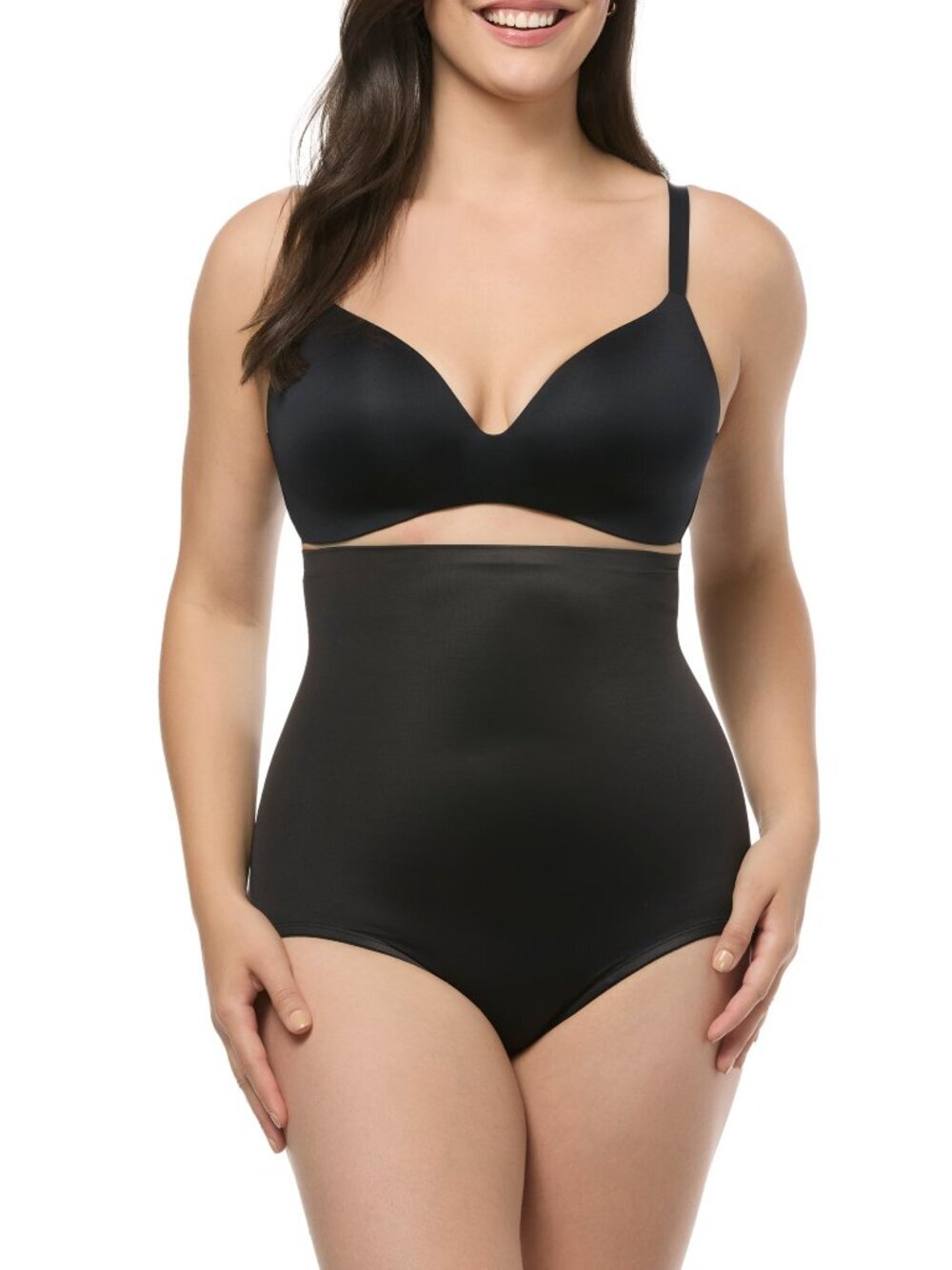 Cupid Intimates Cooling High-Waist Shaping Brief - Black